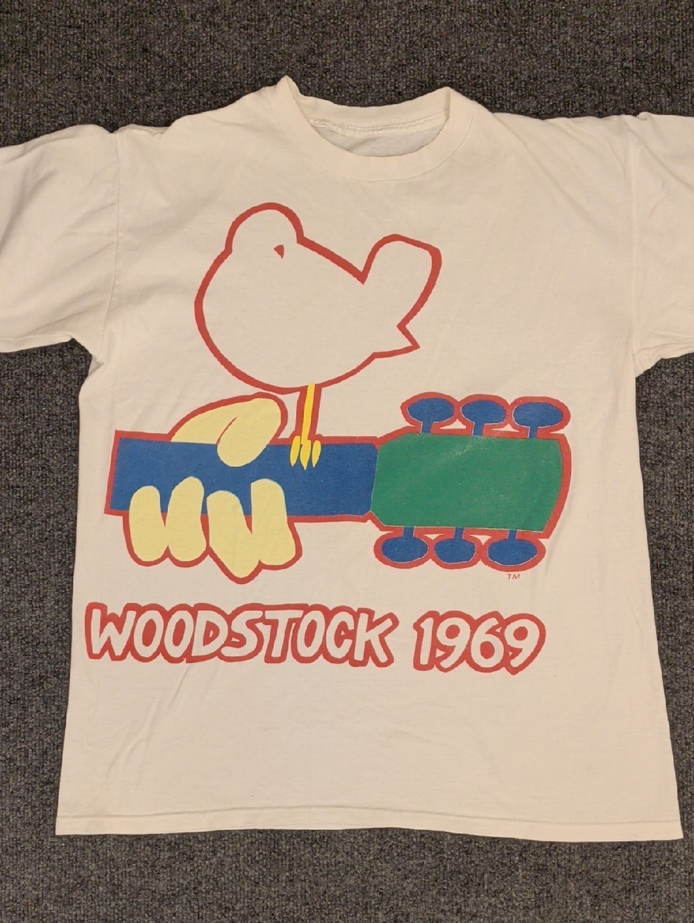 Vintage 80s Woodstock 1969 Graphic Tee Music Festival T Shirt Unisex 40" Chest